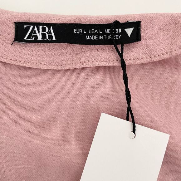 ZARA PALE PINK CROP TOP & SKIRT (sold as a set) LARGE 3067/132/030/18 - Picture 6 of 15